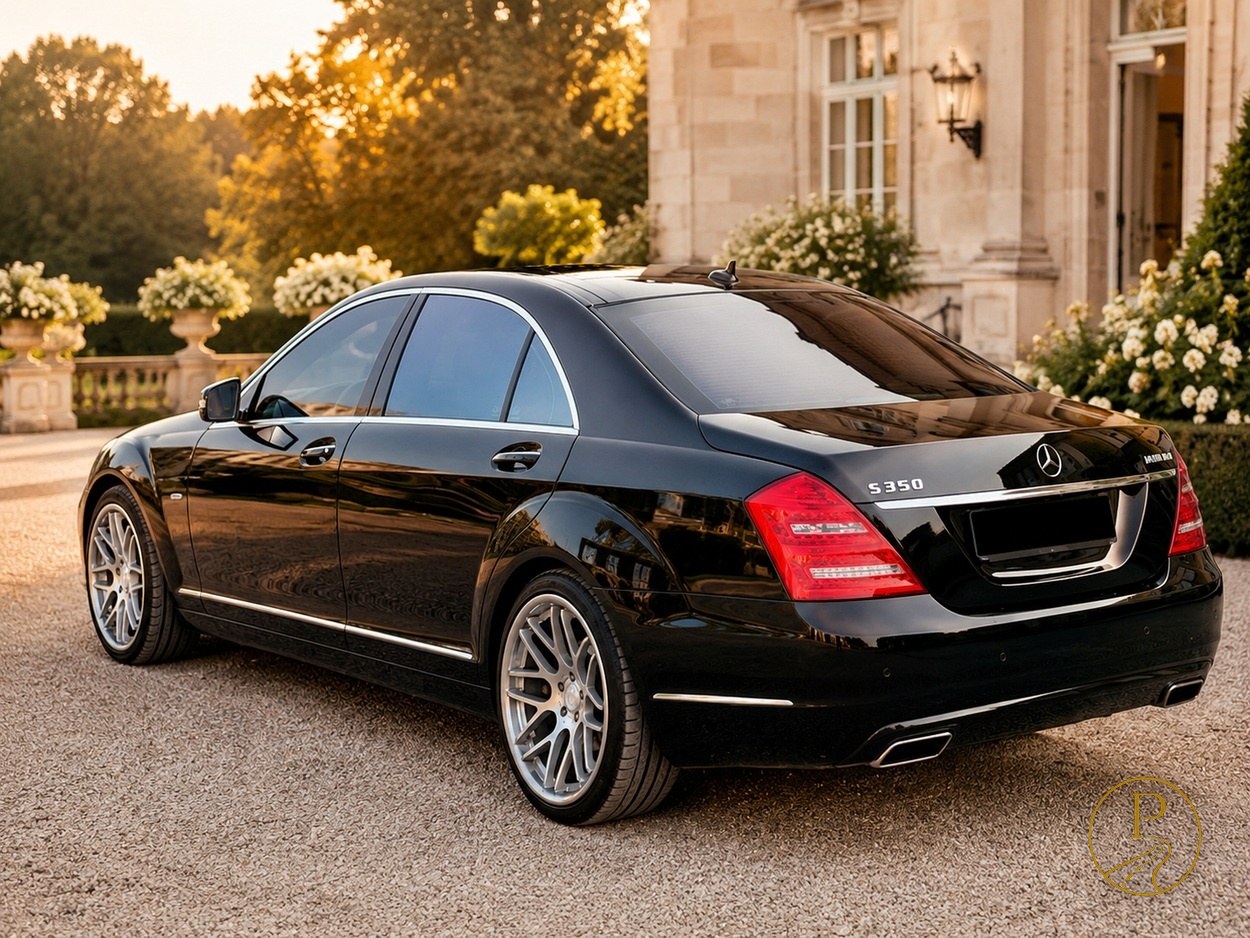 Mercedes-Benz S350 Long must kere ja tagumine küljejoon